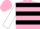 Silk - Pink, black hoops on white sleeves, matching c
