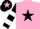 Silk - Pink, Black star, Black and White hooped sleeves, Black cap, Pink star