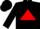 Silk - Black, black 'AF' inside red triangle, red and white bars on