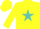 Silk - Yellow, turquoise star
