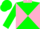 Silk - Hunter Green and Pink diabolo, Pink Collar, Pi