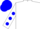 Silk - White, Blue Maze Design, Blue spots on Sleeves, Blue Cap