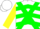 Silk - White, Green cross belts, Green Chevrons on Yellow Sleeves