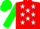 Silk - Red & white, white stars on green sleeves, matching cap
