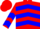 Silk - Red, orange and blue chevrons, red