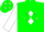 Silk - Green, white'LR' inside white diamond, green diamonds on white sleeves