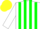 Silk - White and Green stripes, Yellow cap
