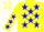 Silk - Yellow, White Moon and Blue Stars, Blue and Red