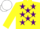 Silk - YELLOW, purple stars, yellow sleeves, white cap