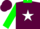 Silk - Maroon, green & white Star, white Rouse Racing, green collar & sleeves
