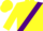 Silk - Yellow, purple sash and 'GR' on back,  purple