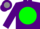 Silk - Purple, grey 'NJ' on green disc on back, grey pan