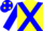 Silk - YELLOW, blue cross belts, blue sleeves, blue cap with yellow spots