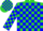 Silk - Lime Green and Blue Blocks, Lime Green