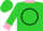 Silk - Lime Green, Black Circle and 'N', Pink Collar and Cuffs, Two Pin