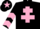 Silk - BLACK, pink cross of lorraine, pink chevrons on sleeves, pink star on cap