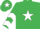 Silk - EMERALD GREEN, white star, white chevrons on sleeves, white star on cap