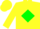 Silk - Yellow, Green 'L' in Diamond Frame, Green