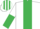 Silk - White, Emerald Green stripe, halved sleeves, striped cap