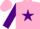 Silk - Hot pink, purple star on back, purple cuffs on sleeves, purple sta