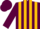 Silk - MAROON & GOLD VERTICAL STRIPES, maroon cap