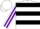 Silk - White, Black hoops, White and Purple striped sleeves, White cap
