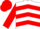 Silk - White, Red Chevrons, Red Bars on Sleeves, Red Cap