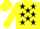 Silk - Yellow, black stars, yellow sleeves and cap, black stars on cap