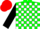 Silk - Green, white blocks, black sleeves, red cap