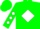 Silk - Green, Black 'LAW' on White Diamond, White Diamonds on Sleeves, Green Ca