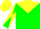 Silk - Green, Yellow Yoke, Green and Yellow Diagonally Quartered Sleeves, Yellow Cap
