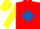 Silk - Red, Royal Blue diamond, Yellow sleeves and cap
