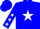Silk - BLUE, Blue 'H' in White Star, White Stars on Slvs