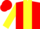 Silk - Red, Yellow Panel, Yellow Bars on Sleeves, Red Cap