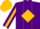 Silk - Purple, gold diamond diagonal stripe, gold diamond stripe on sleeves, purple and gold cap