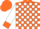 Silk - Orange and white blocks, orange cuffs on white sleeves, or