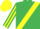 Silk - EMERALD GREEN, yellow sash, striped sleeves, yellow cap