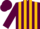 Silk - Maroon and Gold Vertical Stripes, Maroon Cap