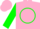 Silk - Hot Pink, Lime Green Lightning Bolt, Green Circle on Sleeves, Pink Cap