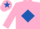 Silk - Pink, Royal Blue diamond and star on cap