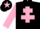Silk - BLACK, pink cross of lorraine & sleeves, pink star on cap