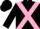 Silk - Black, pink cross belts, pink diamond and 'W', black h