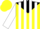 Silk - Yellow, black yoke, white stripes on sleeves, yellow cap