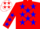 Silk - Red, White & Blue Thirds, red ' K W ', blue stars and red bars on w