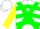 Silk - White, Green cross belts, Green Chevrons on Yellow Sleeves,