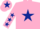 Silk - Pink, Dark Blue star, Pink sleeves, Dark Blue stars, Pink cap, Dark Blue star