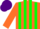 Silk - Orange, Purple and Green Stripes, Purple Cap