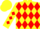 Silk - Yellow and red diamonds, yellow