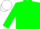 Silk - Green, White Circled ML, White Cap