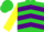 Silk - Lime Green, Yellow Lightning Bolt, Purple Chevrons on Yellow Sleeves